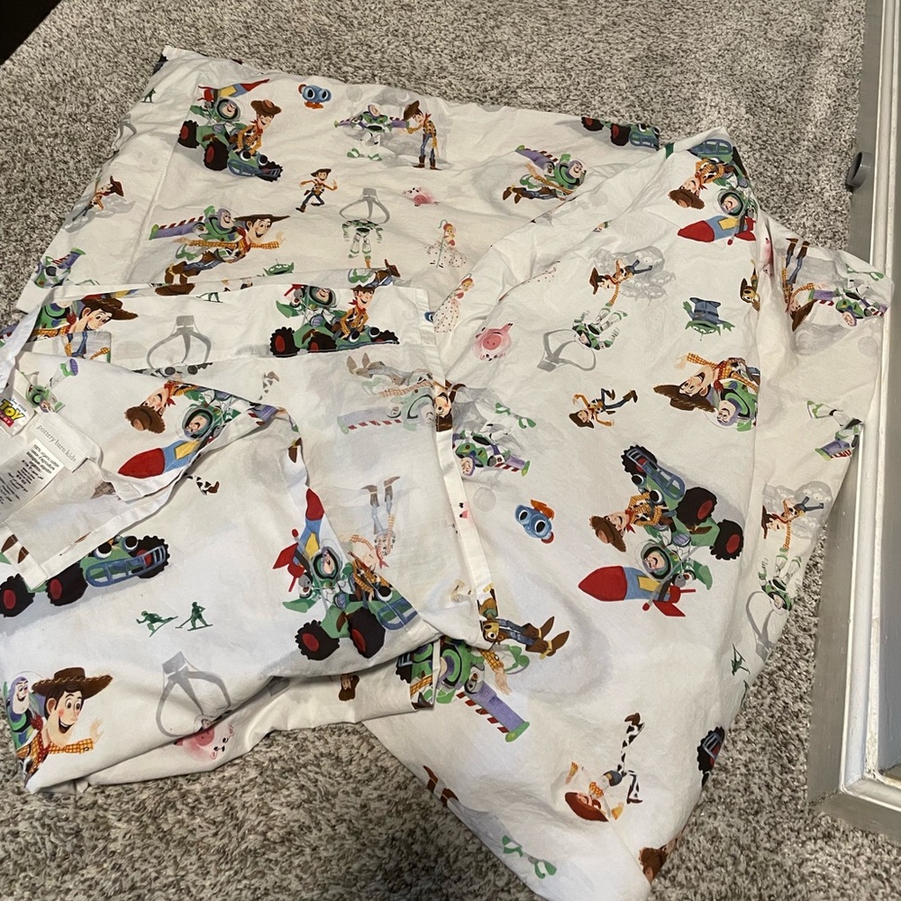 Pottery barn toddler Toy Story sheet set